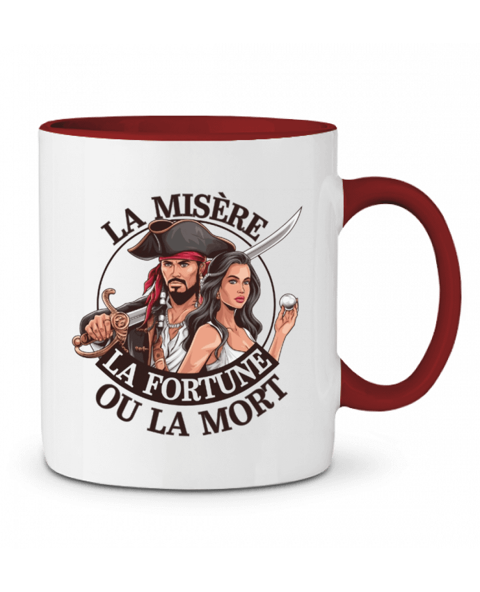 Mug bicolore la misere la fortune ou la mort bwilfy