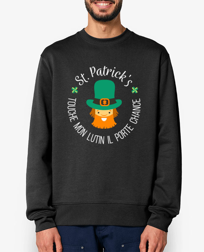 Sweat-shirt Saint Patrick, Touche mon lutin il porte chance Par tunetoo