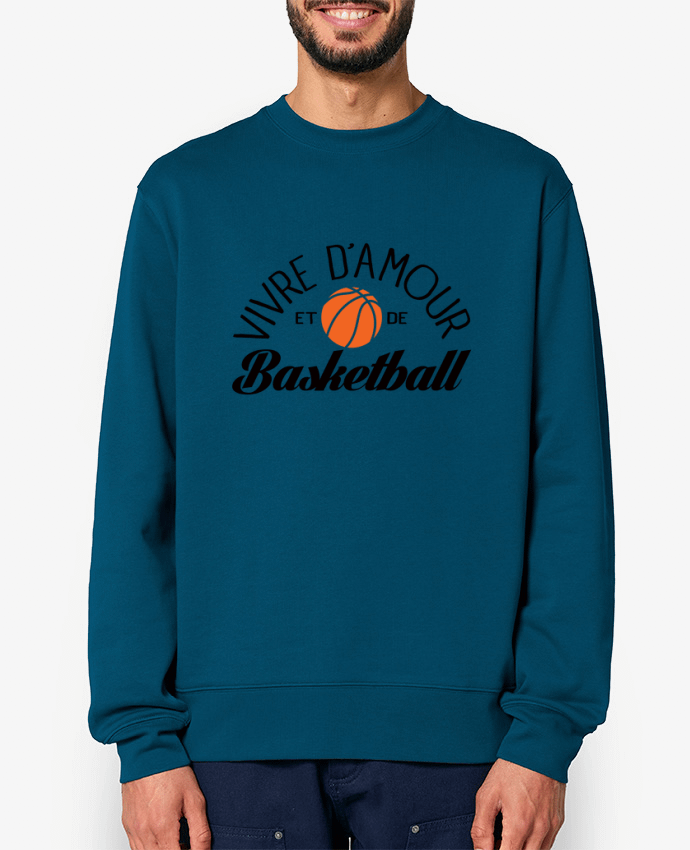 Sweat-shirt Vivre d'Amour et de Basketball Par Freeyourshirt.com