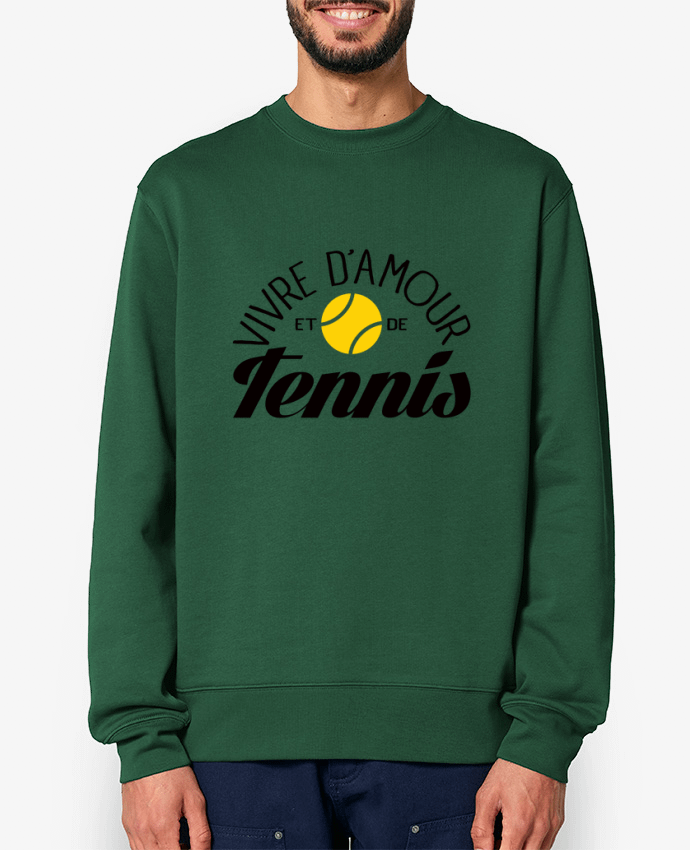 Sweat-shirt Vivre d'Amour et de Tennis Par Freeyourshirt.com