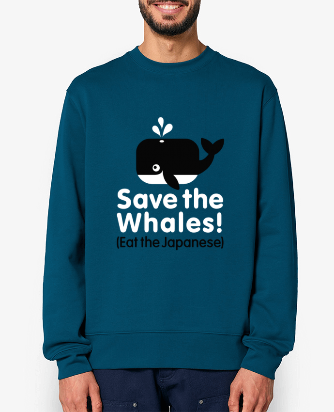 Sweat-shirt SAVE THE WHALES EAT THE JAPANESE Par LaundryFactory