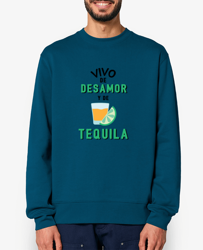 Sweat-shirt Vivo de desamor y de tequila Par tunetoo