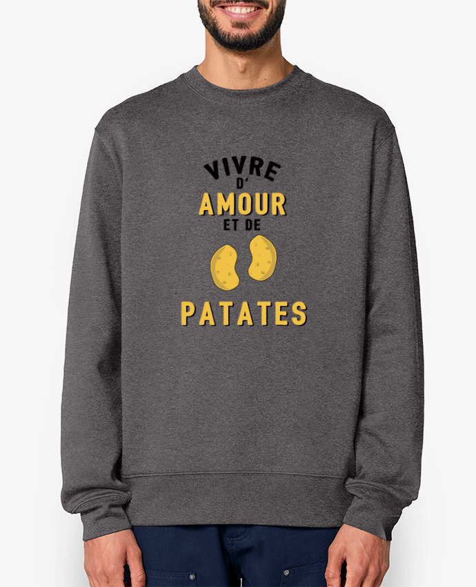 Sweat-shirt Vivre d'amour et de patates Par tunetoo