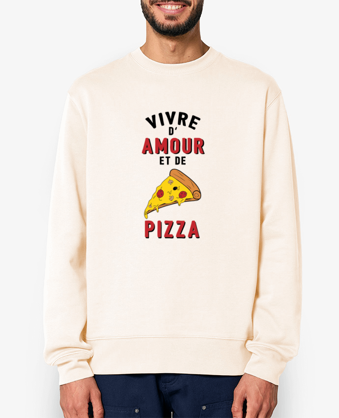 Sweat-shirt Vivre d'amour et de pizza Par tunetoo