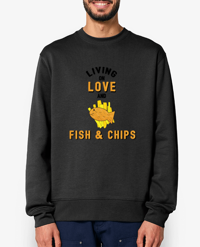 Sweat-shirt Living on love and fish & chips Par tunetoo