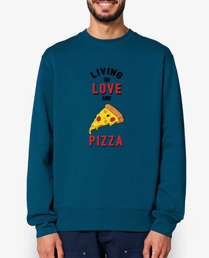 Sweat-shirt Living on love and pizza Par tunetoo