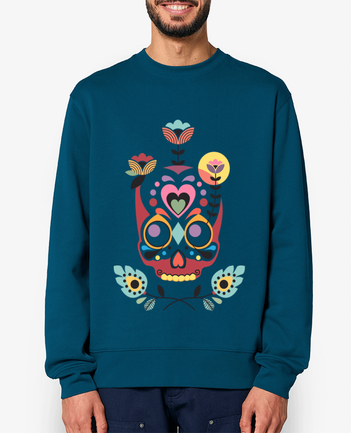 Sweat-shirt Calavera fleurie Par Tête Au Carré