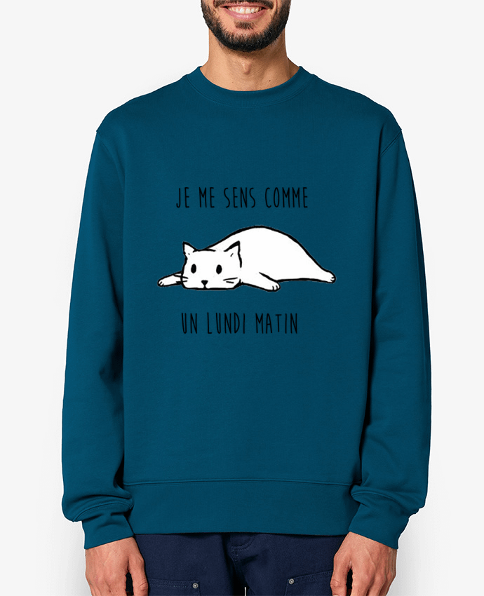 Sweat-shirt chat - je me sens comme un lundi matin Par DesignMe