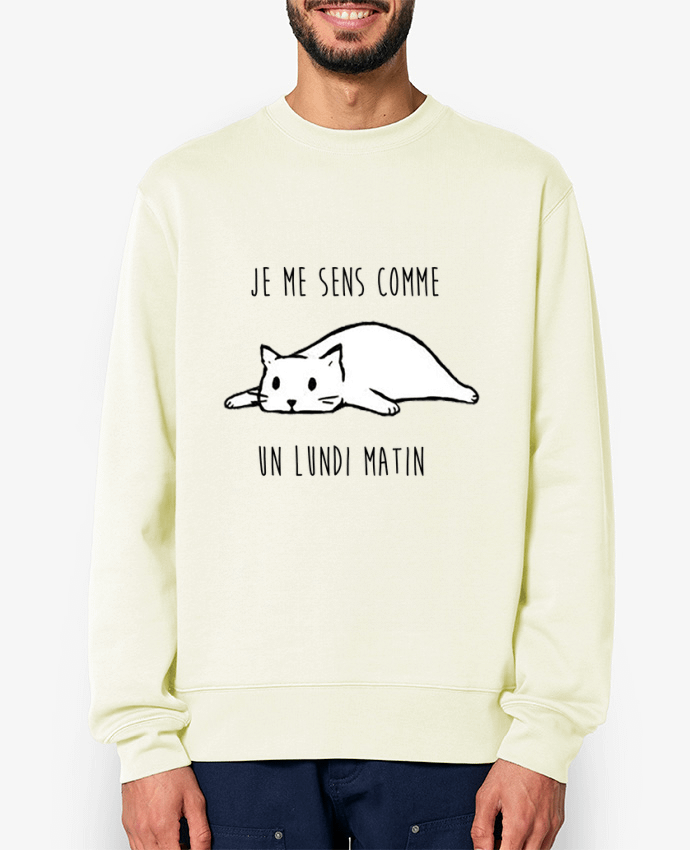 Sweat-shirt chat - je me sens comme un lundi matin Par DesignMe