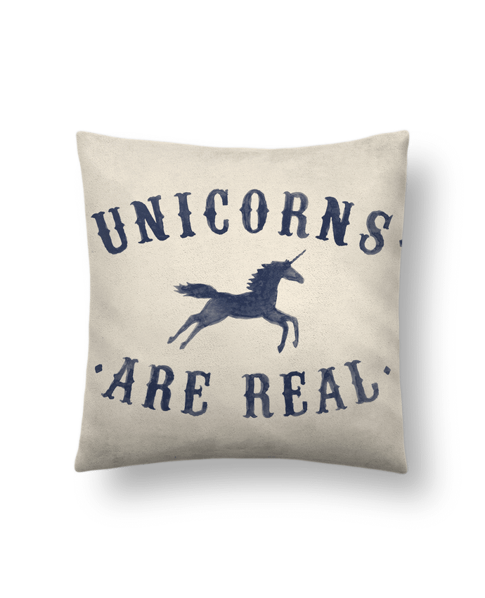 Coussin suédine Unicorns are real par Florent Bodart