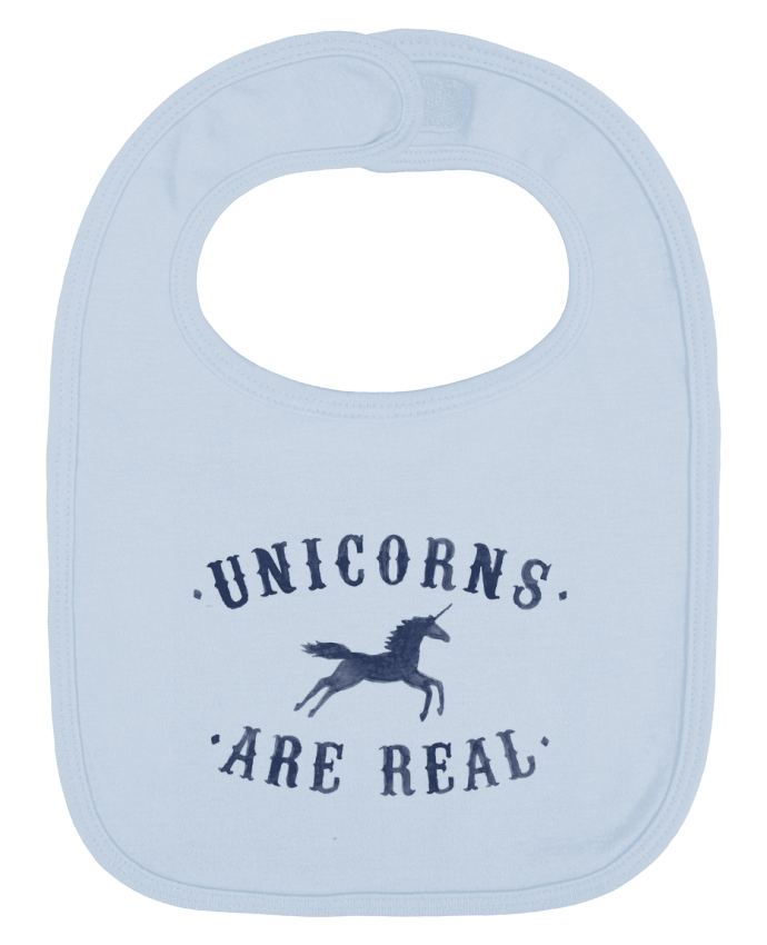 Bavoir bébé uni Unicorns are real par Florent Bodart
