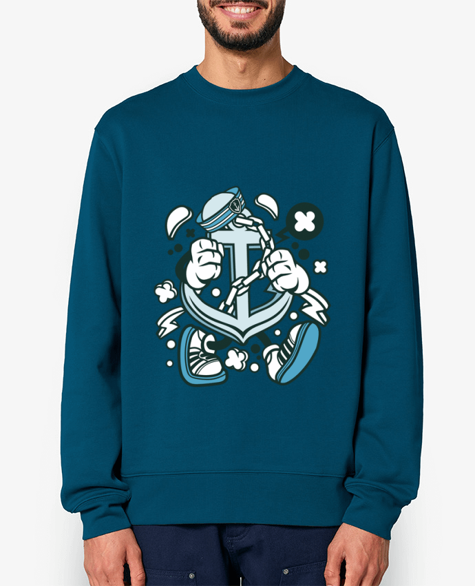 Sweat-shirt Ancre de bateau Cartoon | By Kap Atelier Cartoon Par Kap Atelier