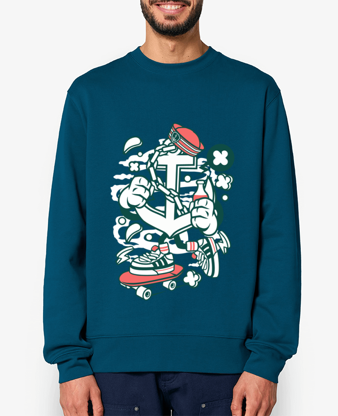 Sweat-shirt Ancre Skateboard Cartoon | By Kap Atelier Cartoon Par Kap Atelier