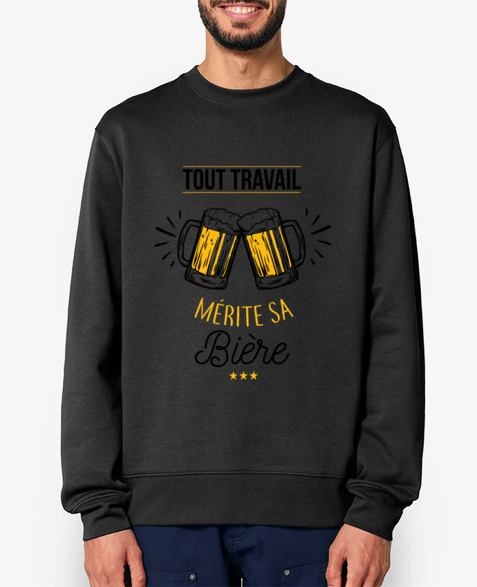 Sweat-shirt Tout travail mérite sa bière Par La boutique de Laura