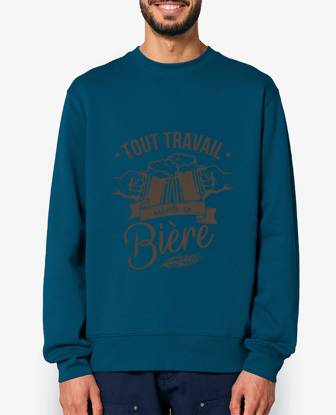 Sweat-shirt Tout travail mérite sa bière Par La boutique de Laura