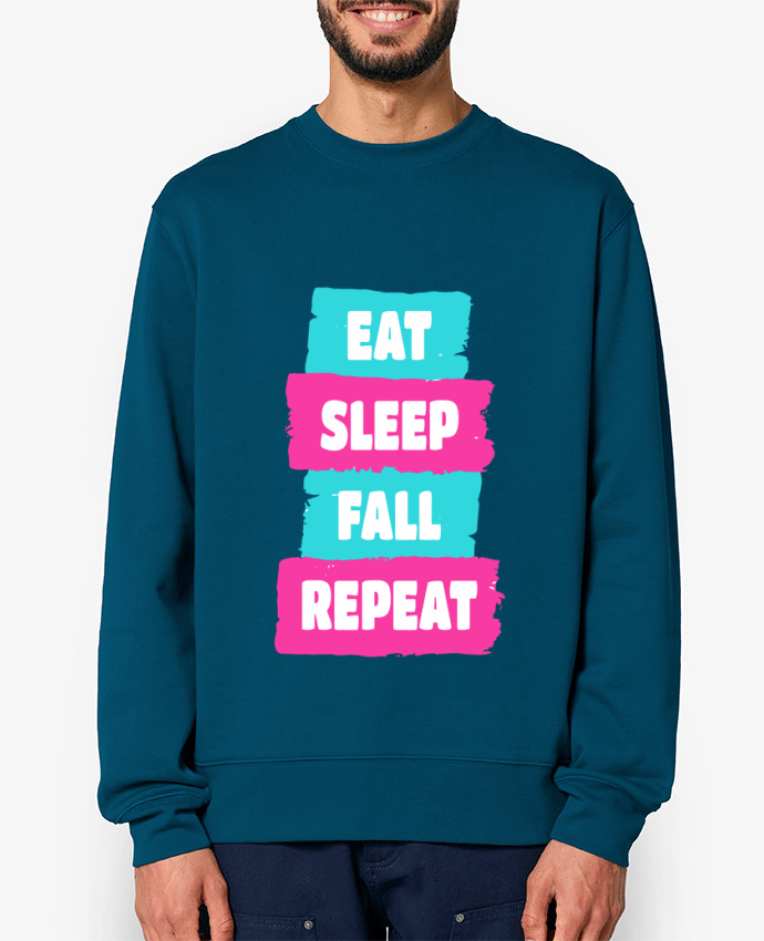 Sweat-shirt Eat Sleep Fall Repeat - Fall Guys Par Geekshow