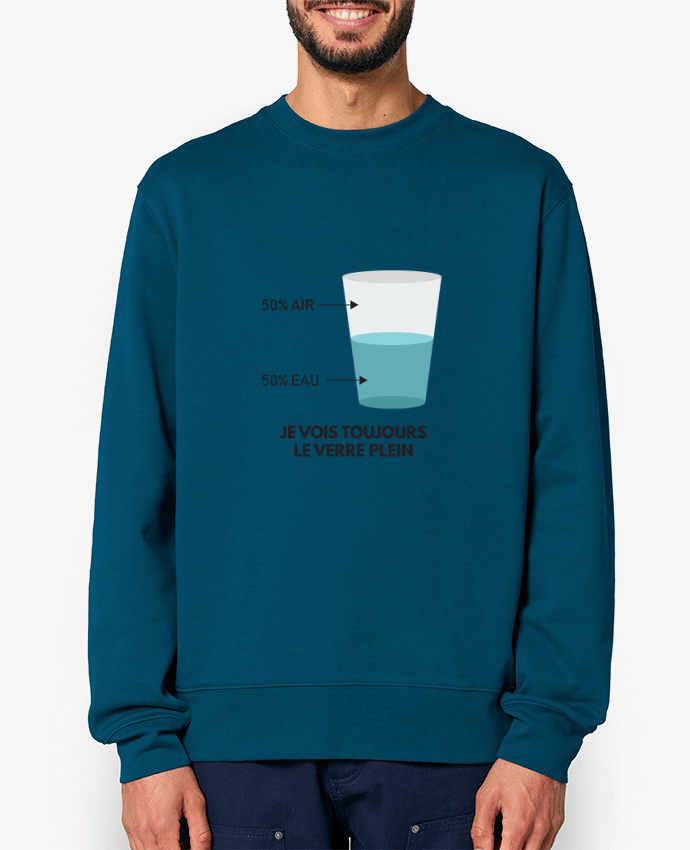 Sweat-shirt Toujours voir le verre plein Par tunetoo