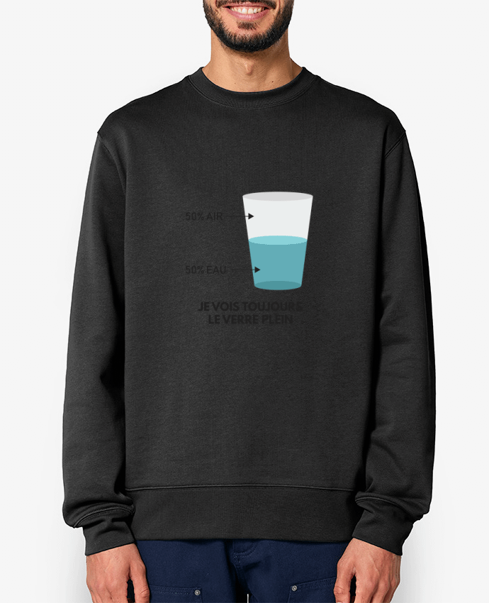 Sweat-shirt Toujours voir le verre plein Par tunetoo