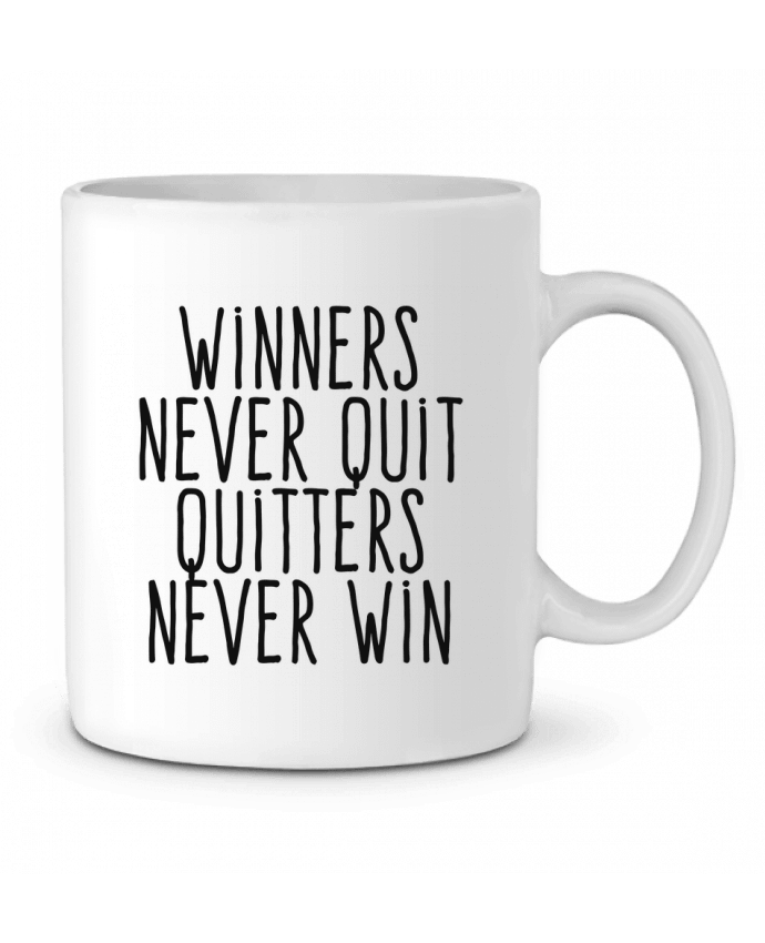 Ceramic Mug Winners never quit Quitters never win by justsayin