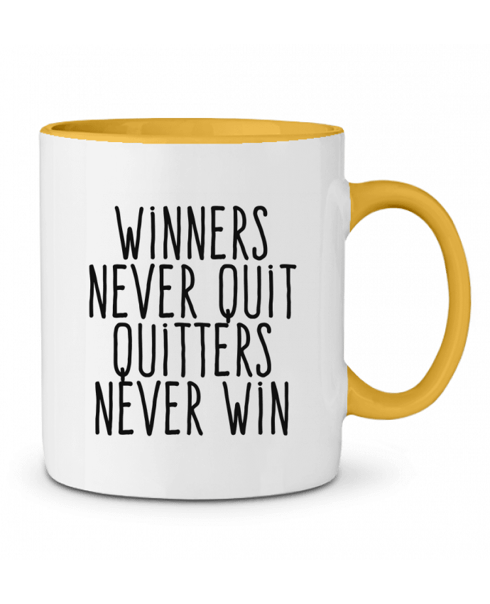 Mug bicolore Winners never quit Quitters never win justsayin
