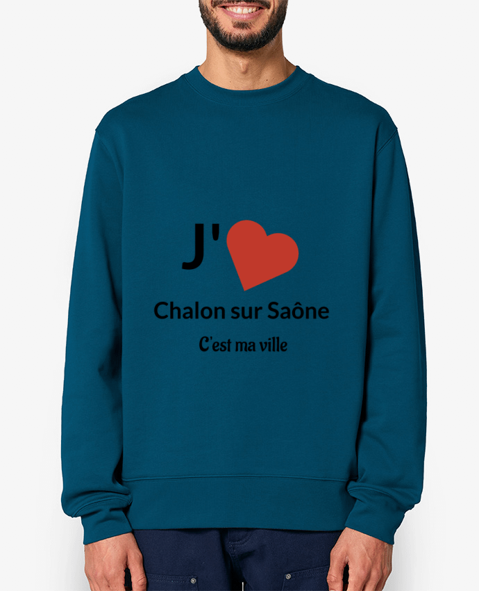 Sweat-shirt J'aime ma ville Chalon sur Saône Par Lewismarquee
