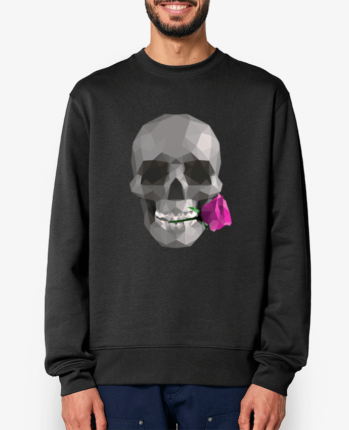 Sweat-shirt Tête de mort et rose Par justsayin