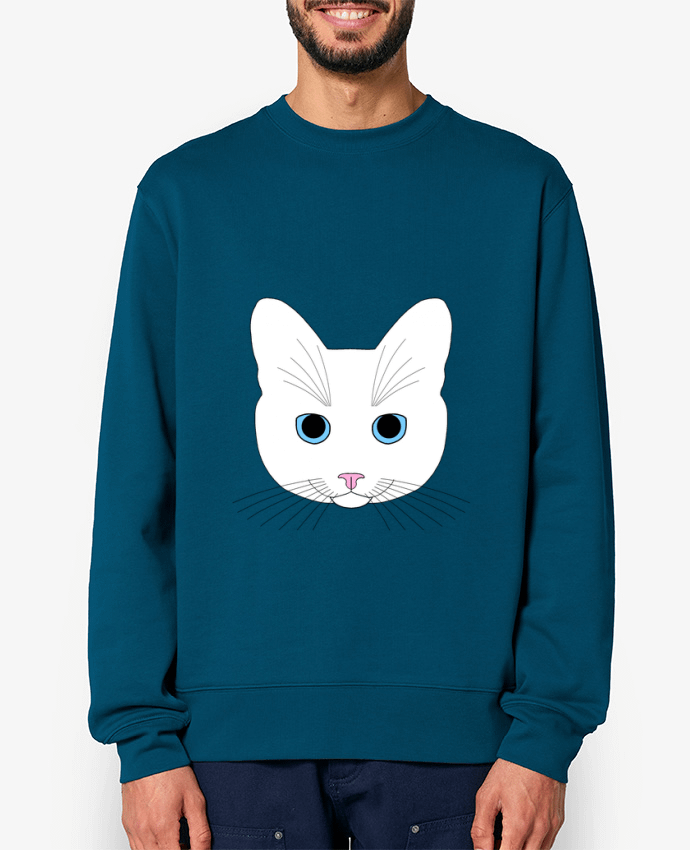 Sweat-shirt Chat blanc yeux bleu Par Finger L