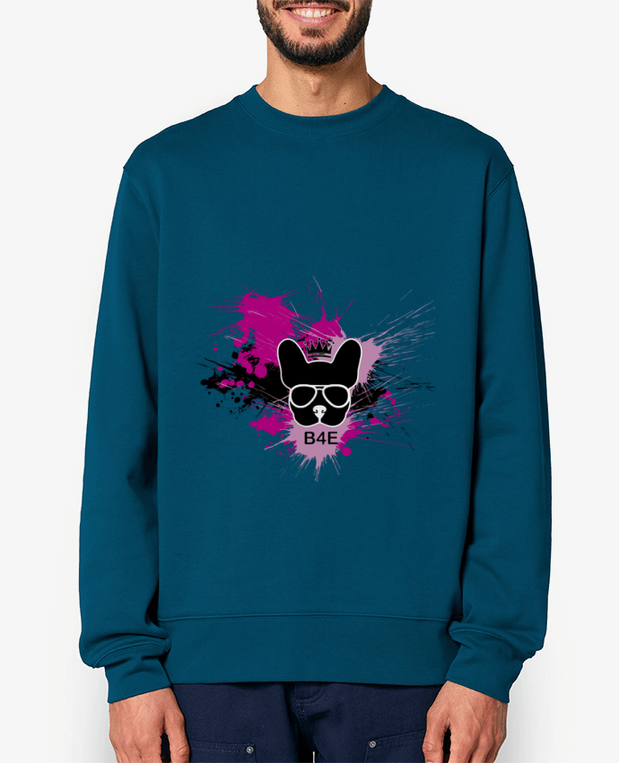 Sweat-shirt Bouledogue rose peinture Par Toncadeauperso