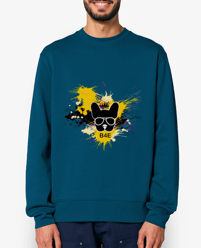 Sweat-shirt Bouledogue Français jaune peinture Par Toncadeauperso