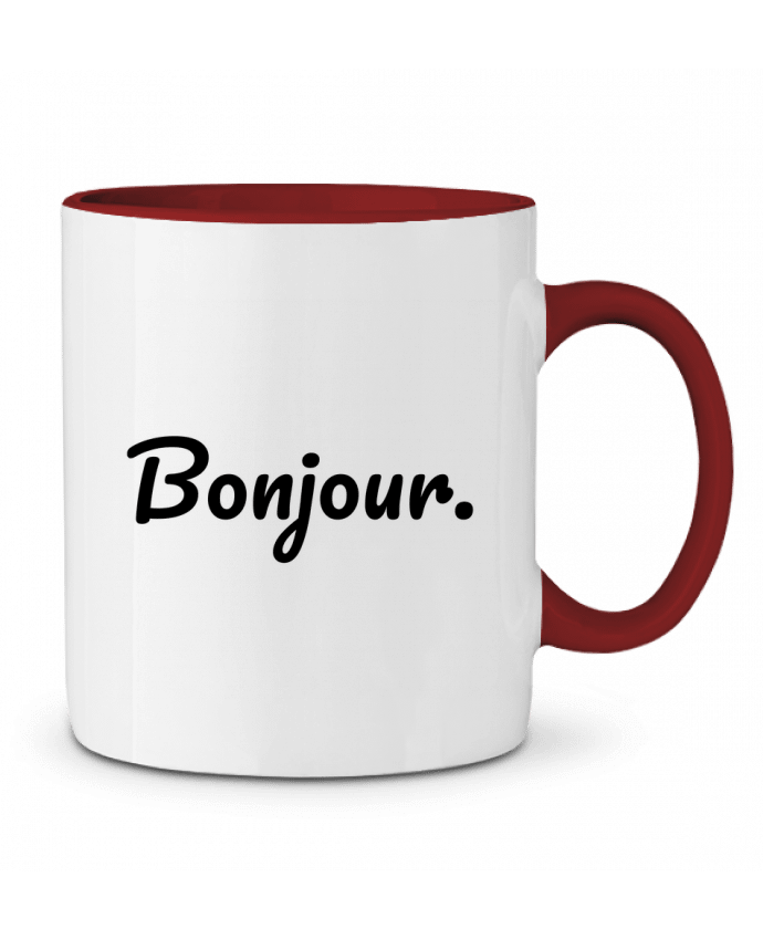 Taza Cerámica Bicolor Bonjour. tunetoo