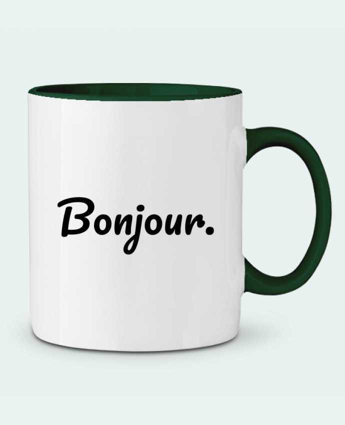 Mug bicolore Bonjour. tunetoo