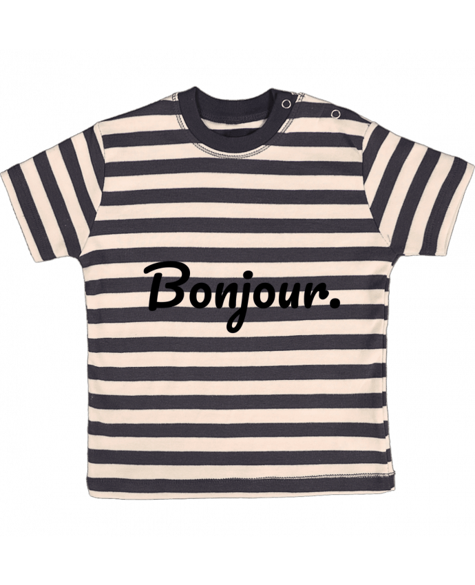 T-shirt baby with stripes Bonjour. by tunetoo