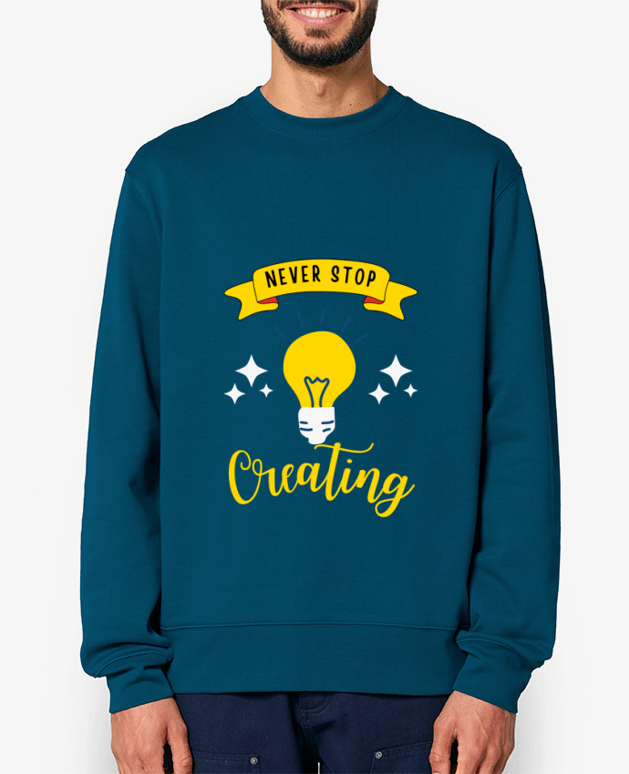 Sweat-shirt Never stop creating Par Rozane 