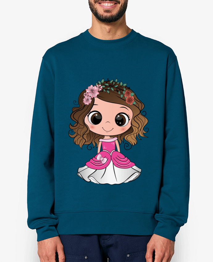 Sweat-shirt Princesse brune aux yeux bruns avec une robe rose Par EmmaCreation