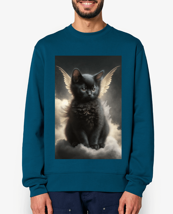 Sweat-shirt Chat Noir Ange Par NewDesignPhoto