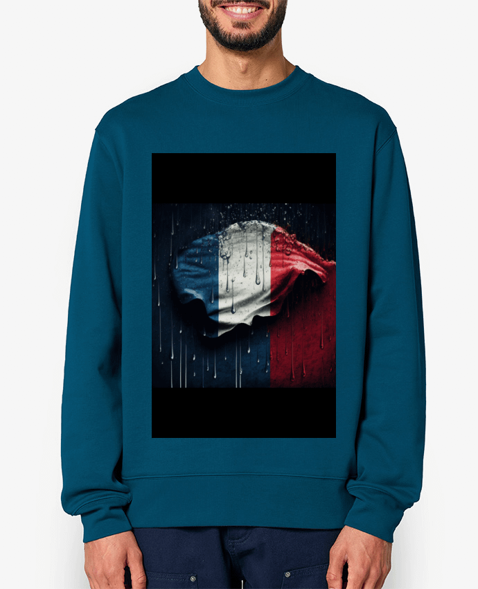Sweat-shirt Drapeau France sous la Pluie Par NewDesignPhoto