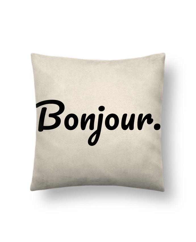 Cushion suede touch 45 x 45 cm Bonjour. by tunetoo