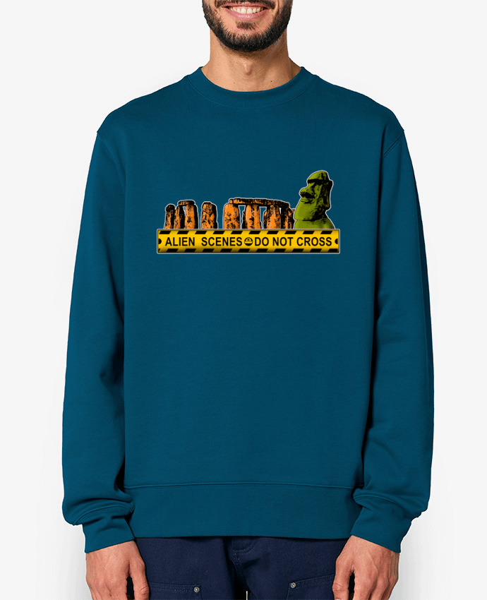 Sweat-shirt Alien Scenes - Moaï et Stonehenge Par Geronimo Gorilla SylverBack