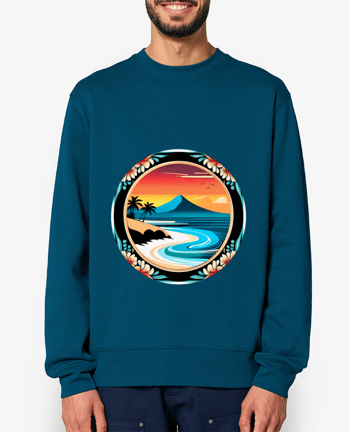 Sweat-shirt plage fleurie Par EliseDesign