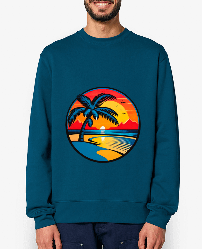 Sweat-shirt plage palmier sable Par EliseDesign