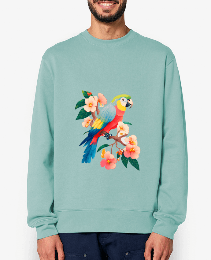 Sweat-shirt perroquet fleurie Par EliseDesign