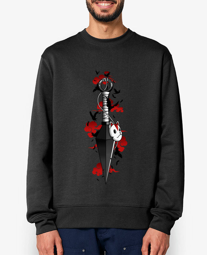 Sweat-shirt Kunai nuages rouges corbeaux - Japonais Par LM2Kone