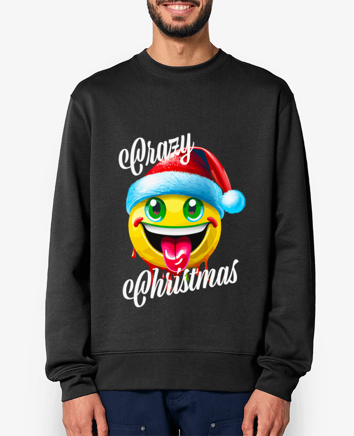 Sweat-shirt Emoji Noël tire la langue. Crazy Christmas Par Featheart