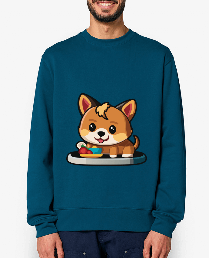 Sweat-shirt Chiot Heureux à l'Heure du Repas Par Alvo graphiste