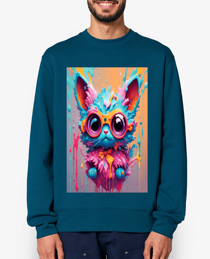 Sweat-shirt Cute cat with paint Par matlmn01