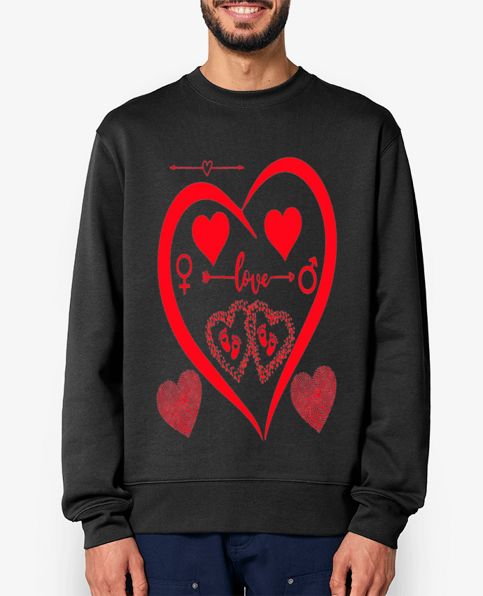 Sweat-shirt NAISSANCE BEBE COEUR ROUGE DE FAMILLE MAMAN PAPA BEBE Par LIAMRIVIERART