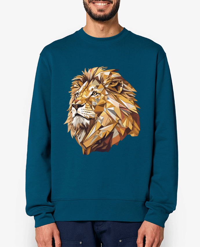 Sweat-shirt Lion stylisé, Géométrique Par KronoArt