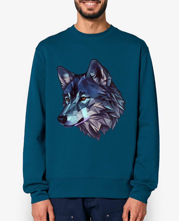 Sweat-shirt Loup stylisé, géométrique Par KronoArt