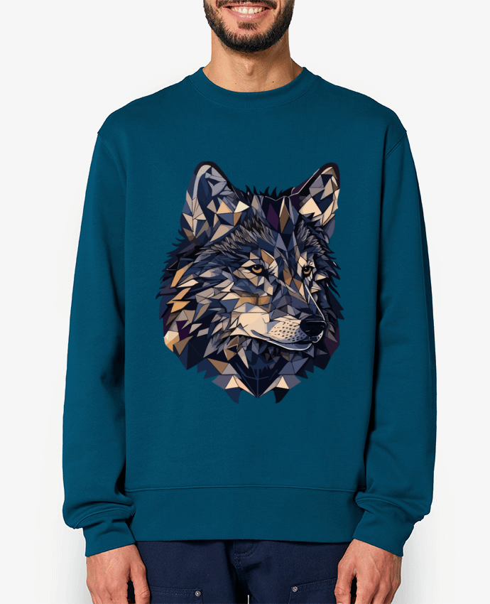 Sweat-shirt Loup stylisé, géométrique Par KronoArt
