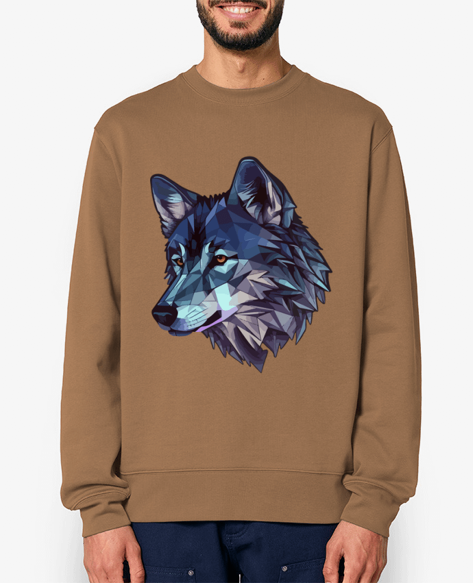 Sweat-shirt Loup stylisé, géométrique Par KronoArt